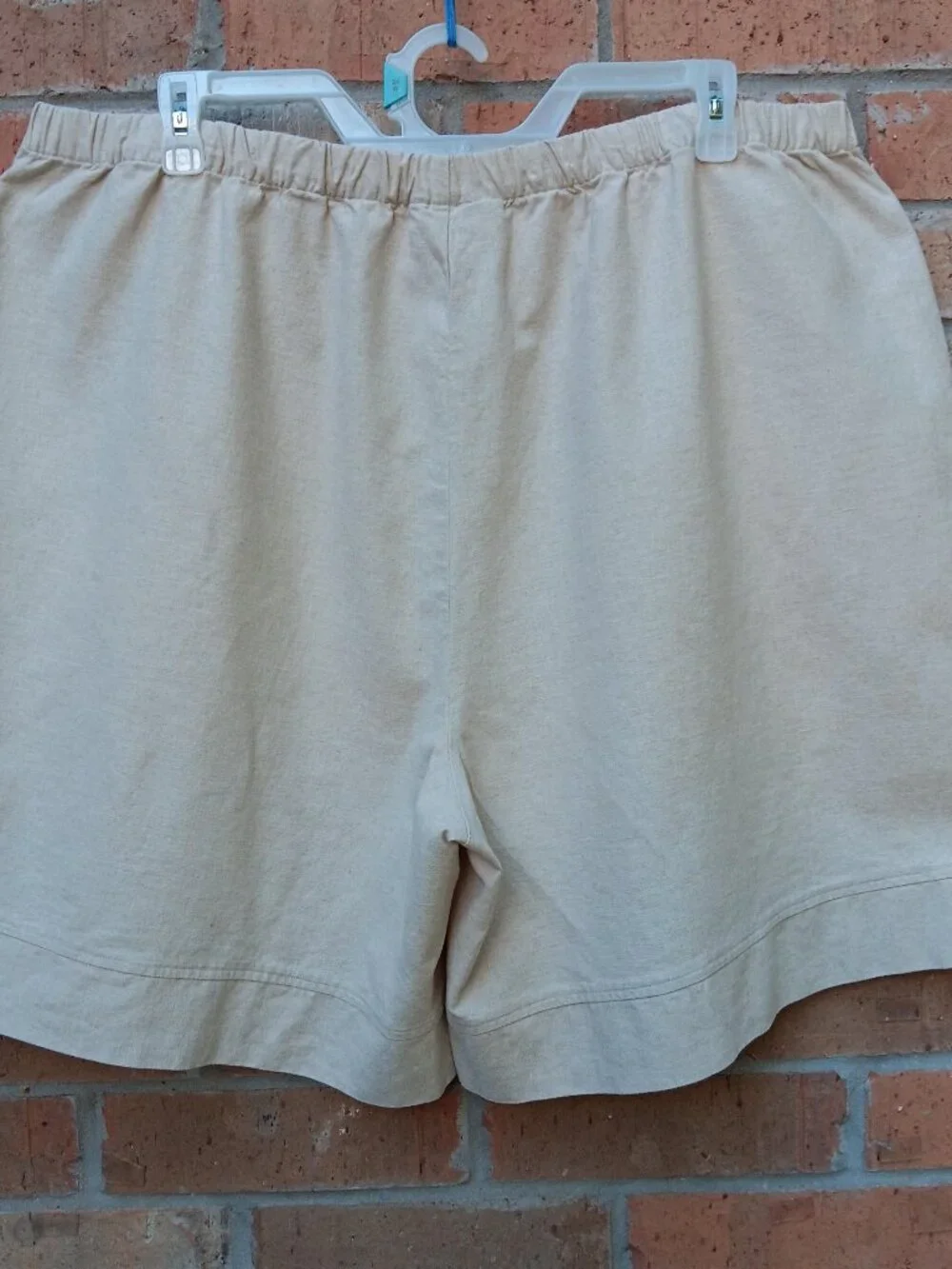 Silhouettes Womens Plus Shorts Pull On Elastic Waist Linen Blend Size 24